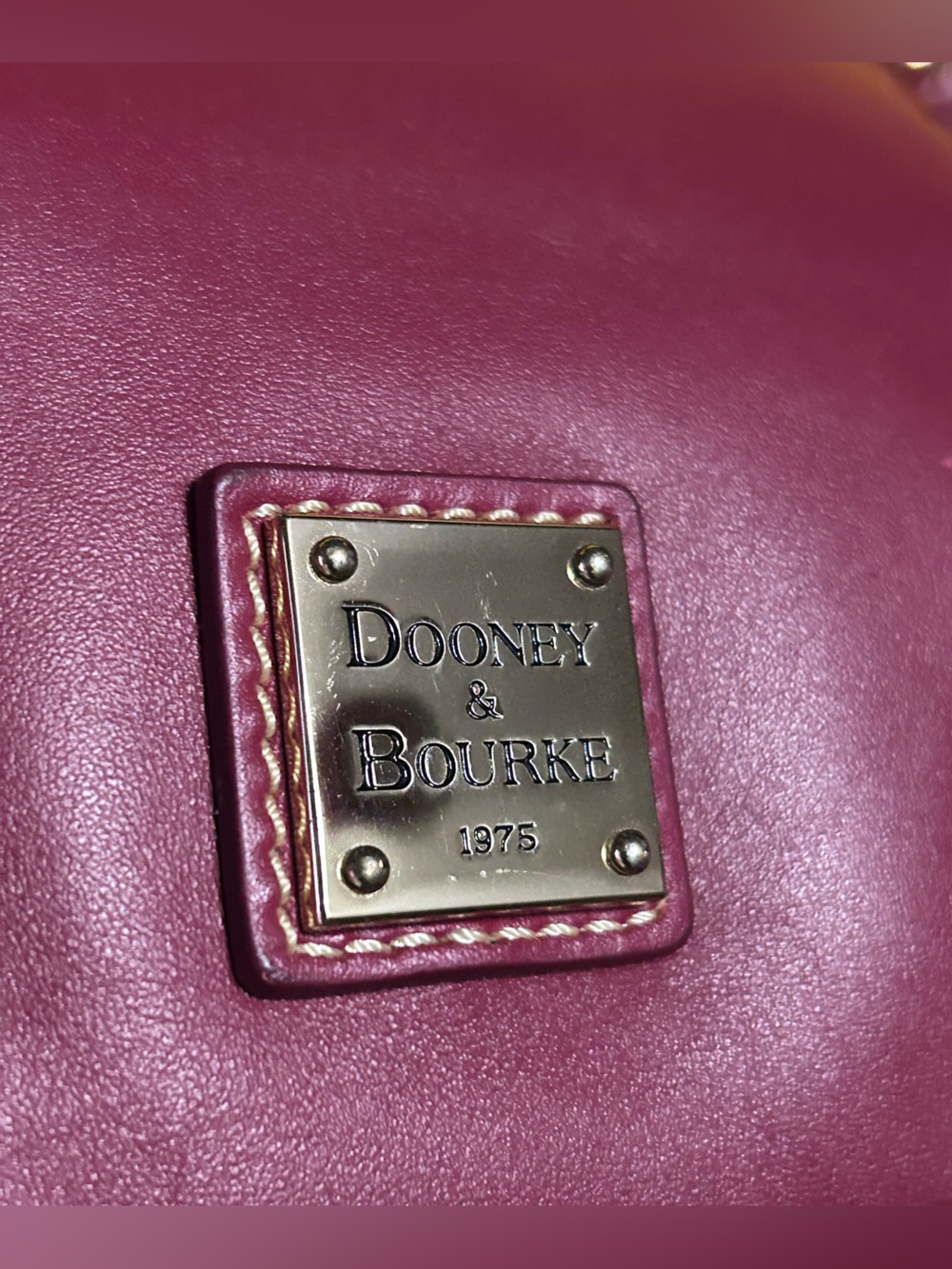 Dooney & Bourke Burgundy Leather Shoulder Bag - Picture 2 of 14